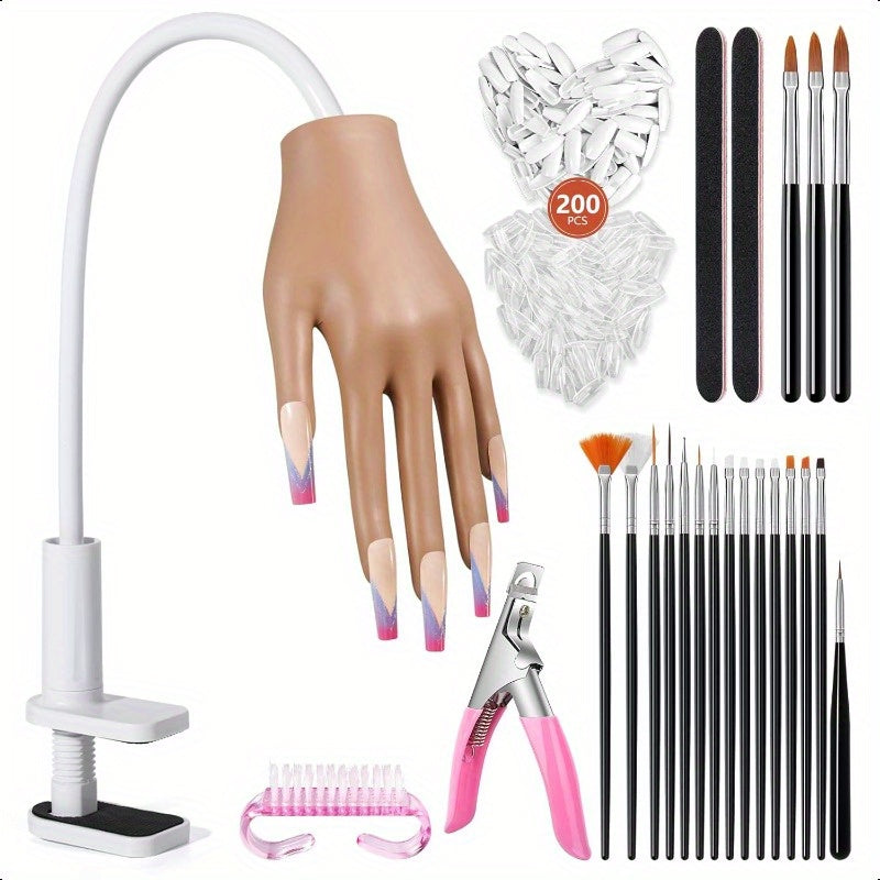 Practice Hand for Acrylic Nails: Nail Tips Won't Fall off From Fake Nail Practice Hand - Flexible Nail Mannequin Hand Practice for Beginners
